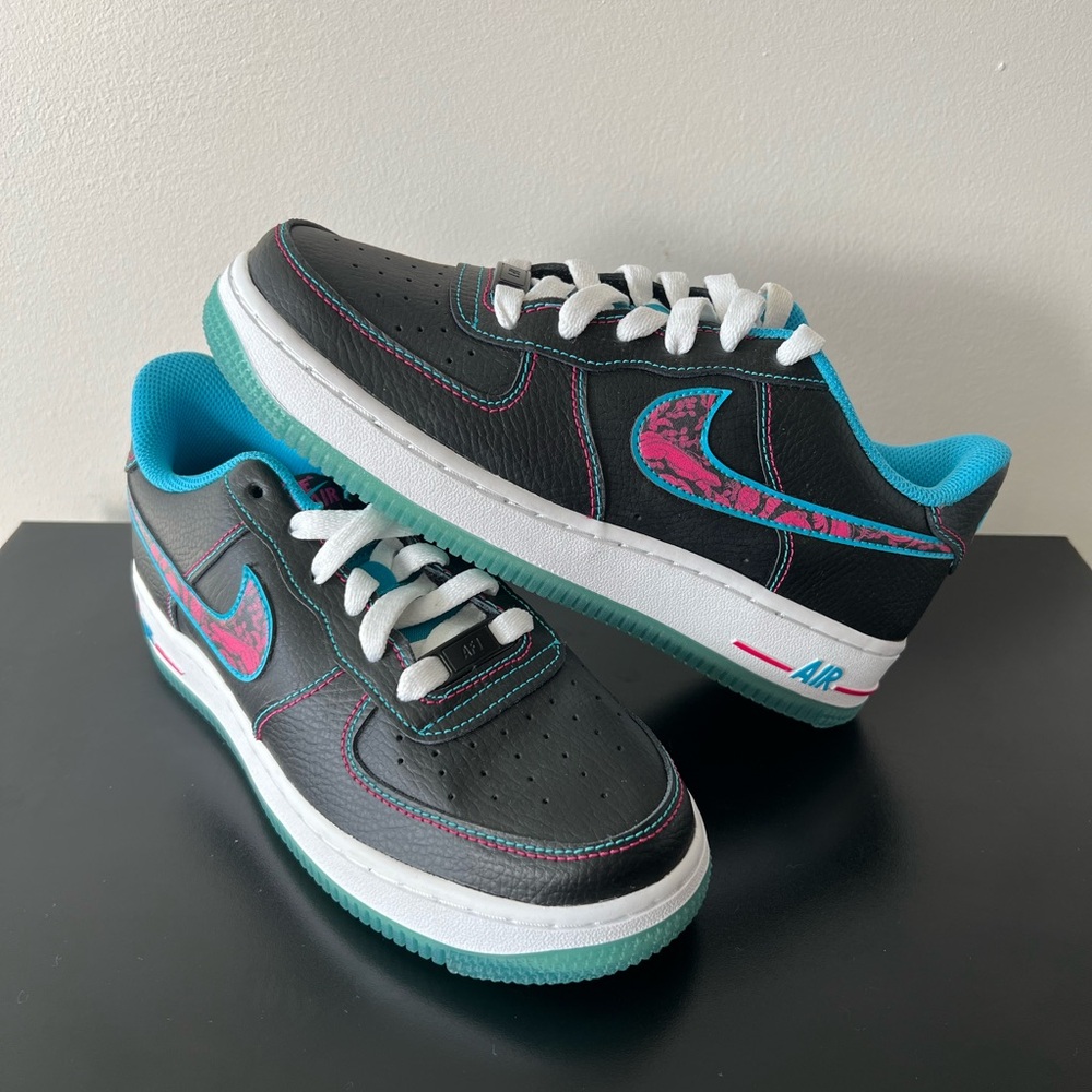 Nike Air Force 1 LV8 “Miami Nights” (GS) | Black Teal Pink | 4.5Y